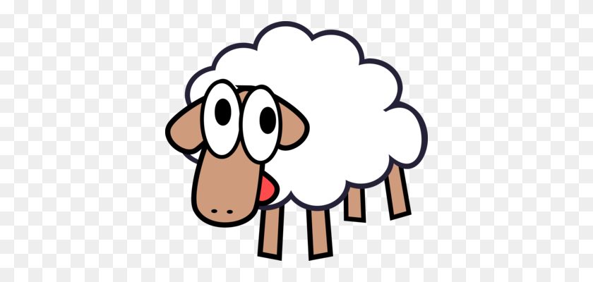 372x340 Sheep Goat Drawing Wool - Cute Wolf Clipart