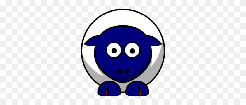 288x300 Sheep Looking Straight White With Blue Face And Red Nails Clip Art - Minuteman Clipart