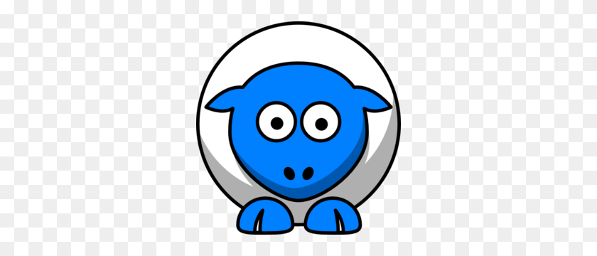 288x300 Sheep Looking Straight White With Bright Blue Face And White Nails - Straight Face Clipart