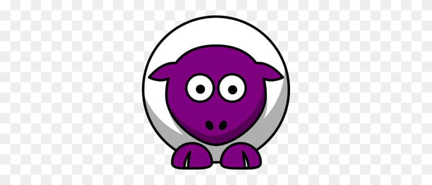 288x300 Sheep Looking Straight White With Purple Face And White Nails Clip - Straight Face Clipart