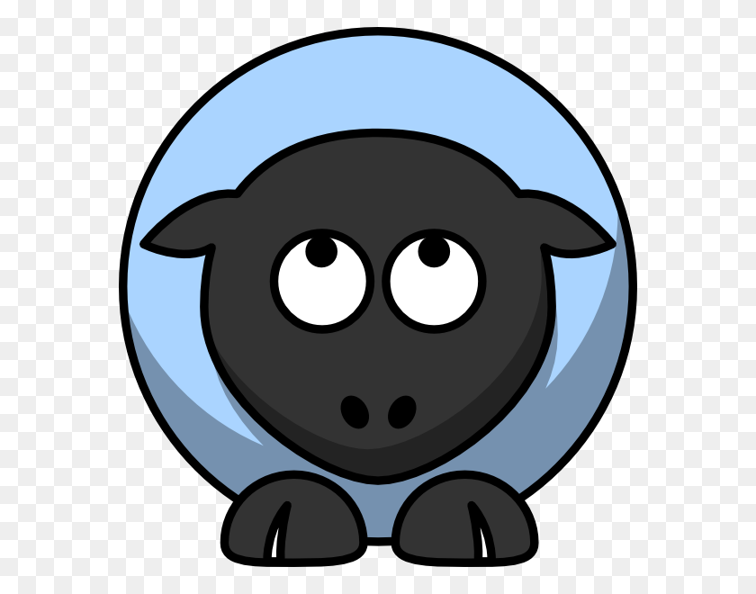 576x600 Sheep Looking Up Baby Blue Clip Art - Baby Sheep Clipart