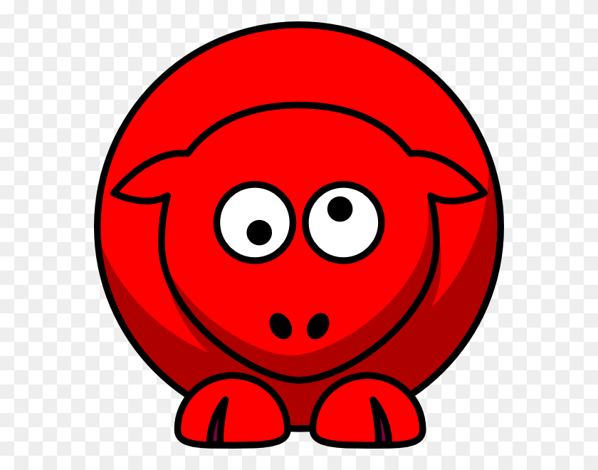 576x600 Sheep Red Looking Crossed Eye Clip Art - Eyes Looking Up Clipart