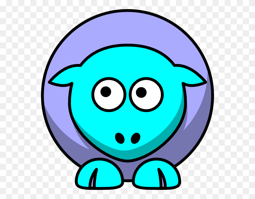 570x596 Sheep Toned Blues Looking Up To Left Png, Clip Art For Web - Heads Up Clipart