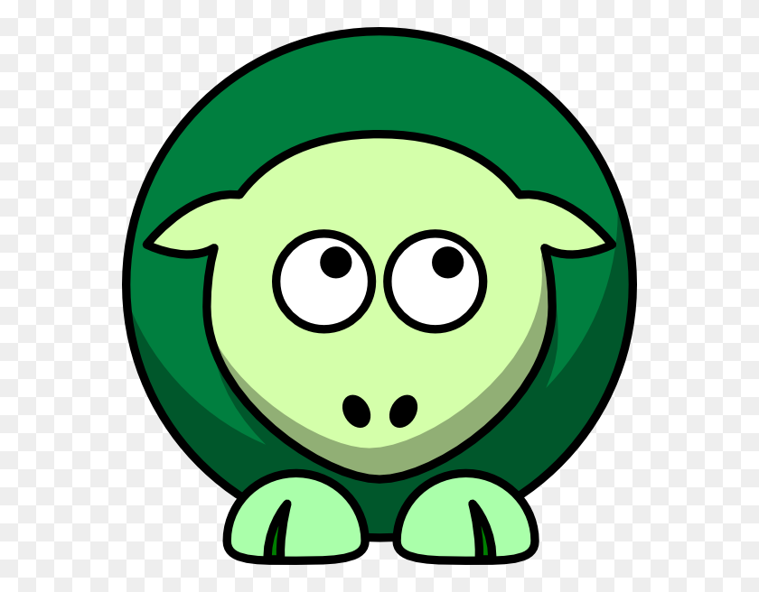 570x596 Овца В Тонах Зелень Смотрит Вправо Картинки Png Для Интернета - Голова Овцы Клипарт