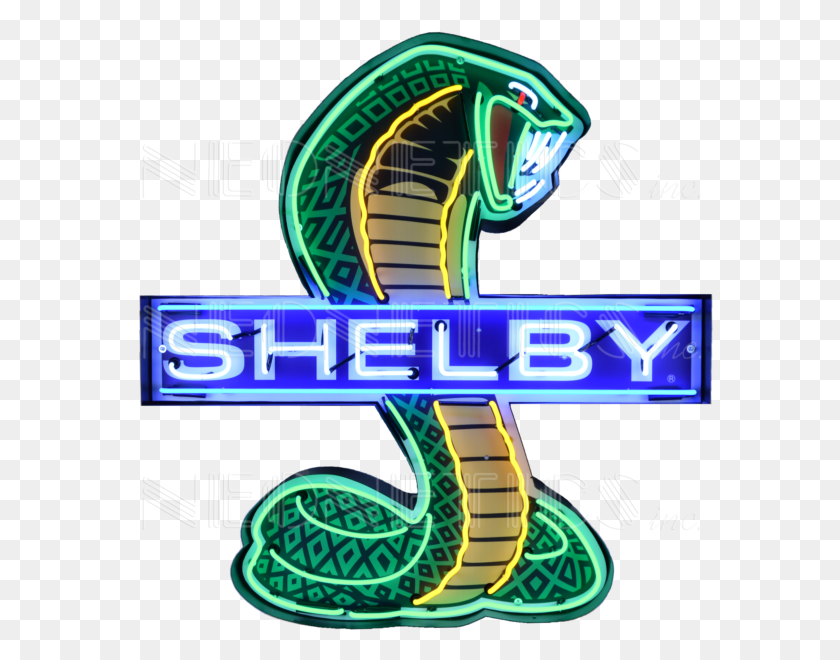 600x600 Shelby Cobra Neon Sign In Shaped Steel Can Neon Warehouse - Neon Sign PNG
