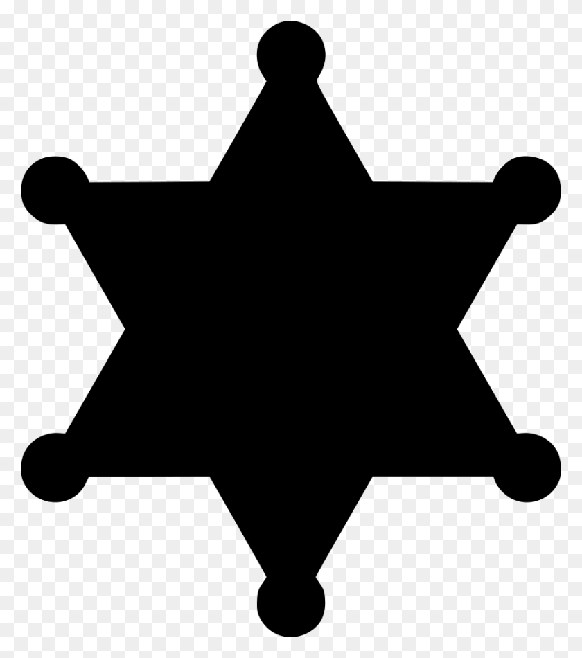 858x980 Sheriff Badge Star Law Enforcement Police Png Icon Free - Sheriff Badge PNG