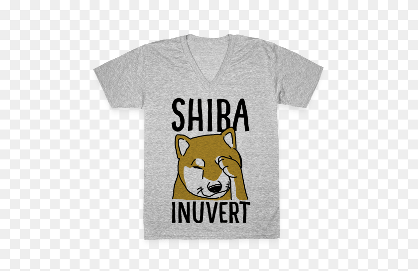 484x484 Shiba Inu V Neck Tee Shirts Lookhuman - Shiba Inu PNG