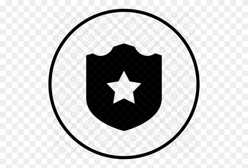 512x512 Shield, Batch, Star, Safe, Badge, Sheriff, Police Icon - Police Badge Clipart