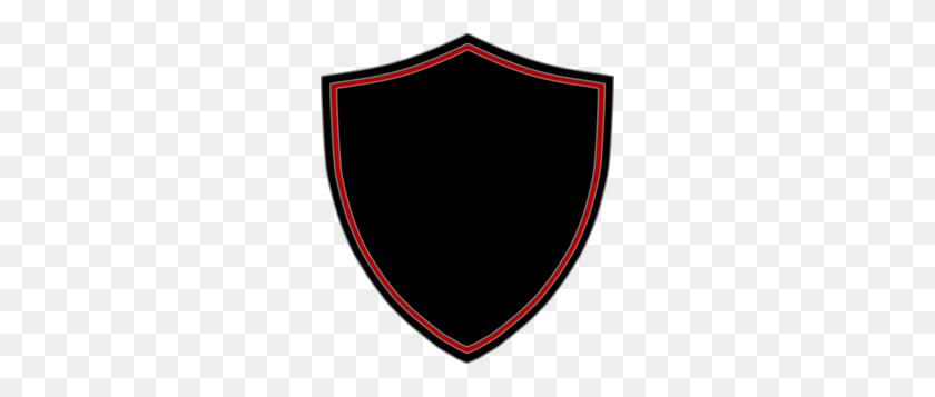 264x297 Shield Blackred Clip Art - Shield Clipart Transparent