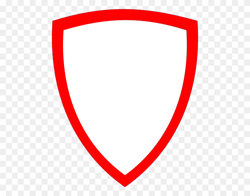 492x598 Shield, Wht W Red Border Clip Art - Shield Outline PNG