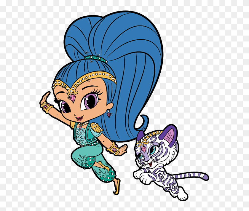 582x652 Shimmer And Shine Clipart Cartoon Clip Art - Sister Clipart Free