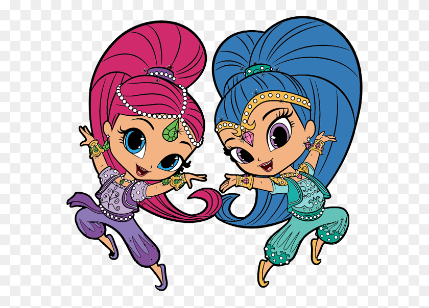 588x544 Shimmer And Shine Clipart Cartoon Clip Art - Three Sisters Clipart