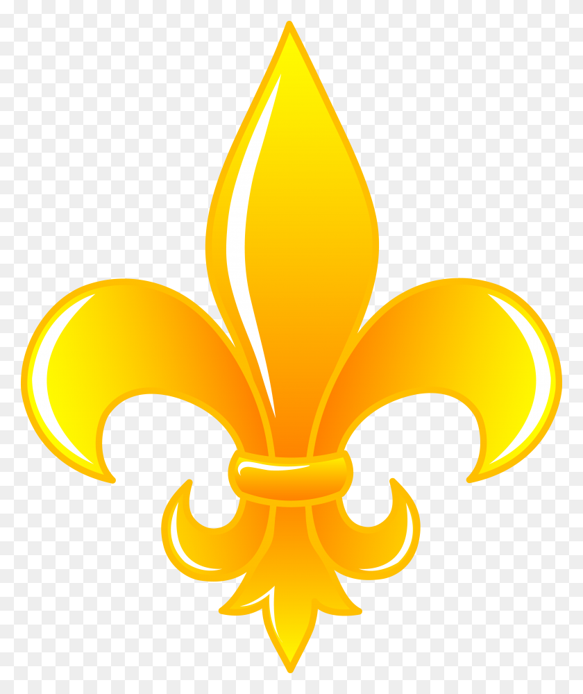 4501x5429 Shiny Golden Fleur De Lis - Monarchy Clipart