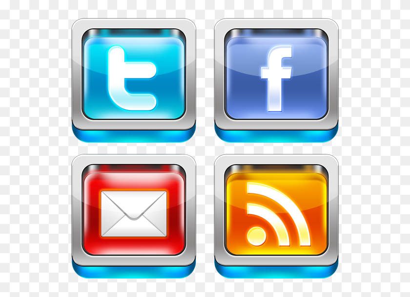550x550 Iconos De Redes Sociales Brillantes - Iconos De Redes Sociales Png