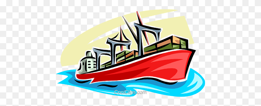 480x284 Ships Carrying Cargo And Freight Royalty Free Vector Clip Art - Cargo Clipart
