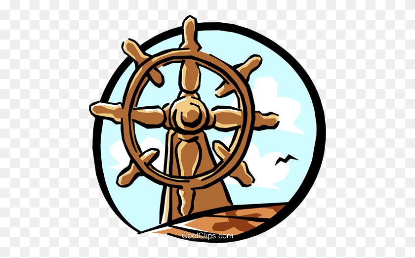 480x462 Ships Steering Royalty Free Vector Clip Art Illustration - Ship Wheel Clipart