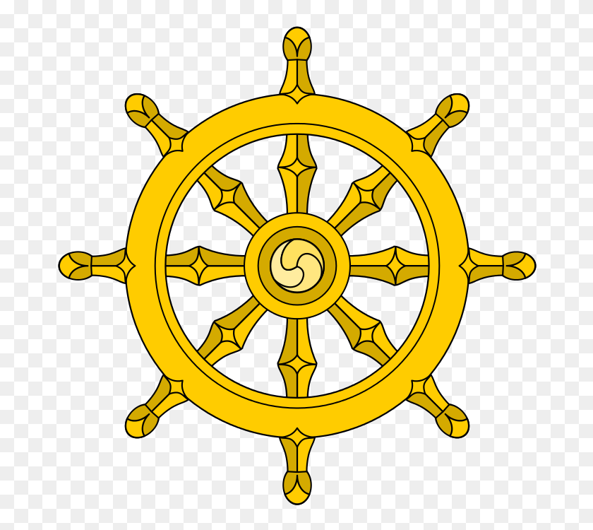 690x690 Ships Wheel With Eight Spokes Represents The Noble Eightfold Path - Ship Helm Clipart