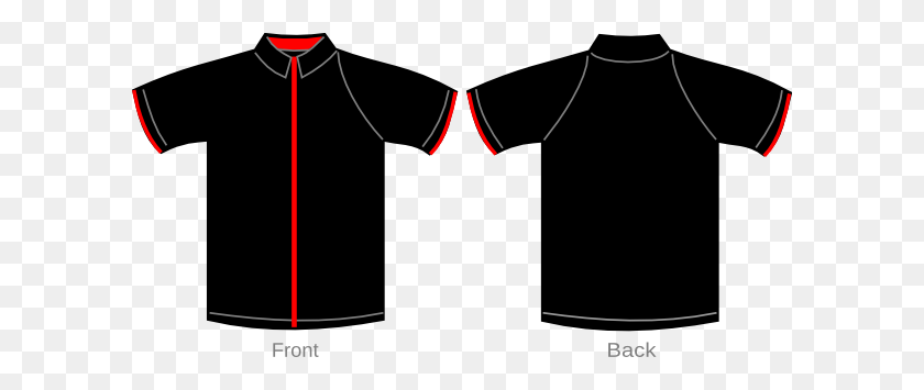 600x295 Camisa Negra Con Cremallera Roja Clipart - Cremallera Clipart
