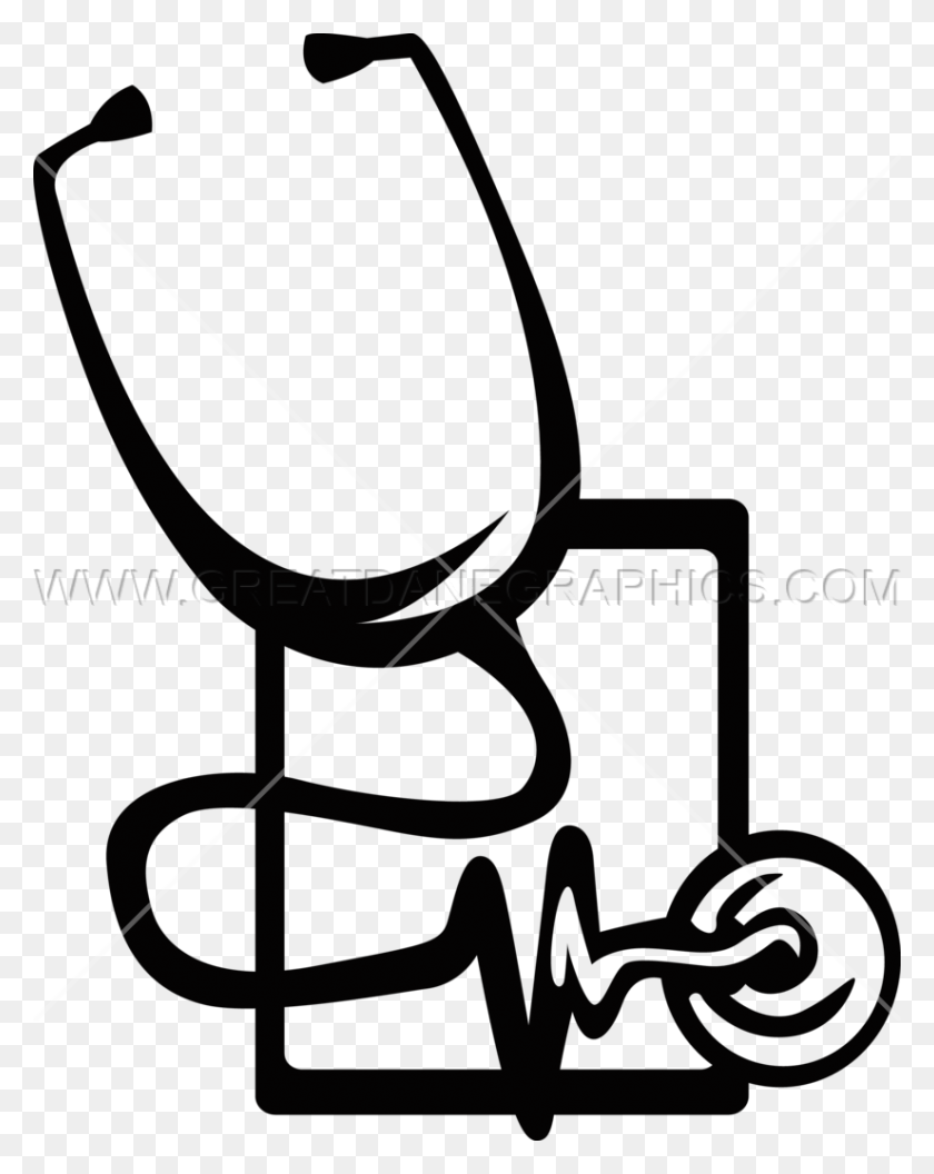825x1054 Shirt Clipart Stethoscope - Stethoscope Clipart Black And White