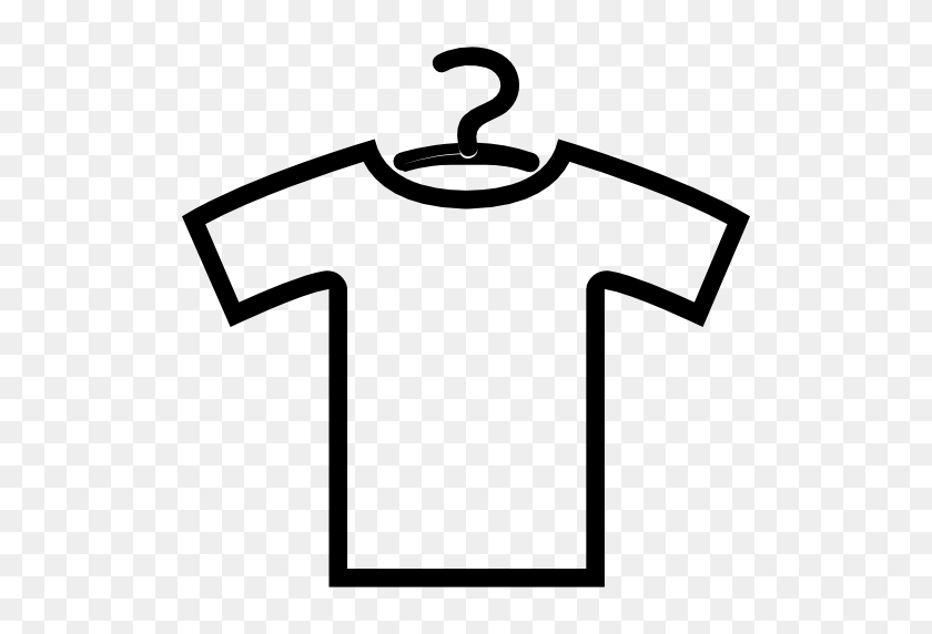 512x512 Shirt Outline, T Shirt, Fashion, Hanger, Clothes Hanger, Shirt Icon - Tshirt Outline Clipart