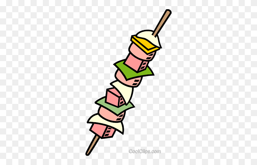 282x480 Shish Kebab Royalty Free Vector Clip Art Illustration - Kebab Clipart