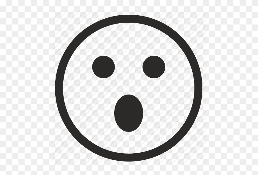 512x512 Shocked Smiley Face Black And White, Happy Face Clipart Black - Smiley Face Clip Art Black And White