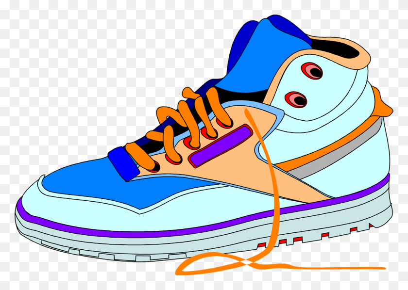 958x661 Shoe Clip Art Of Sneakers With Heart Clipart Kid - Walking Shoes Clipart