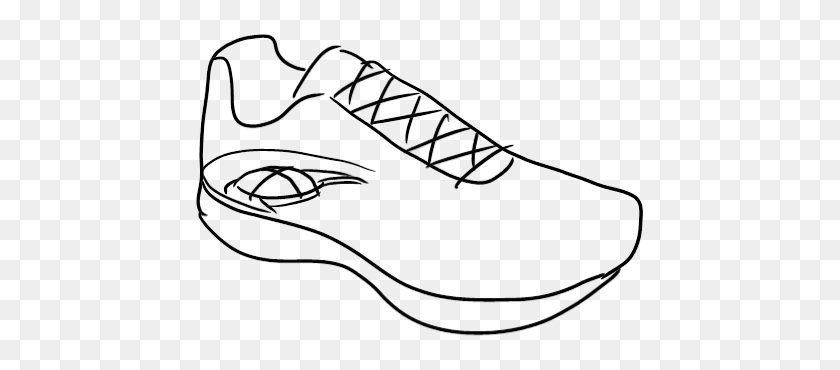 456x310 Shoe Clipart Easy - Running Shoes Clipart