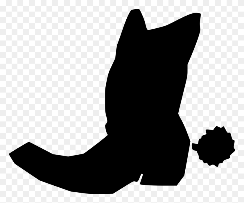 911x750 Shoe Cowboy Boot Silhouette - Cowboy Boot Clipart Black And White