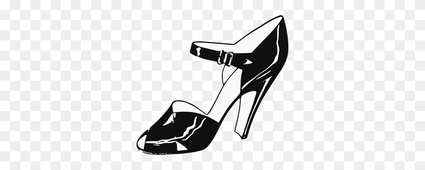 300x277 Shoe Free Clipart - Shoe Print Clipart Black And White