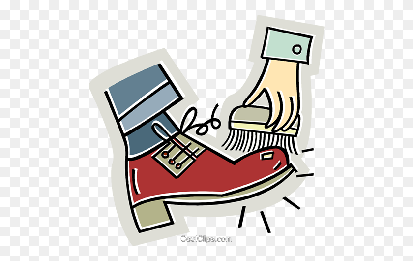 480x470 Shoe Shiners Royalty Free Vector Clip Art Illustration - Shoe Clipart PNG