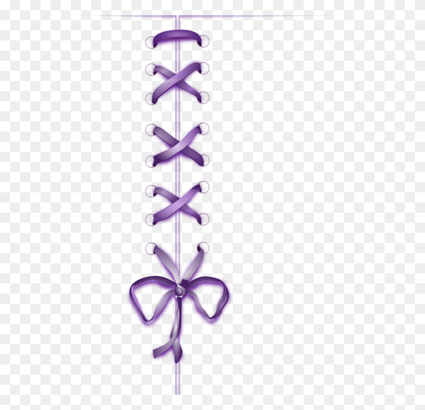 505x750 Shoelaces Ribbon Necktie Violet - Free Lace Clipart