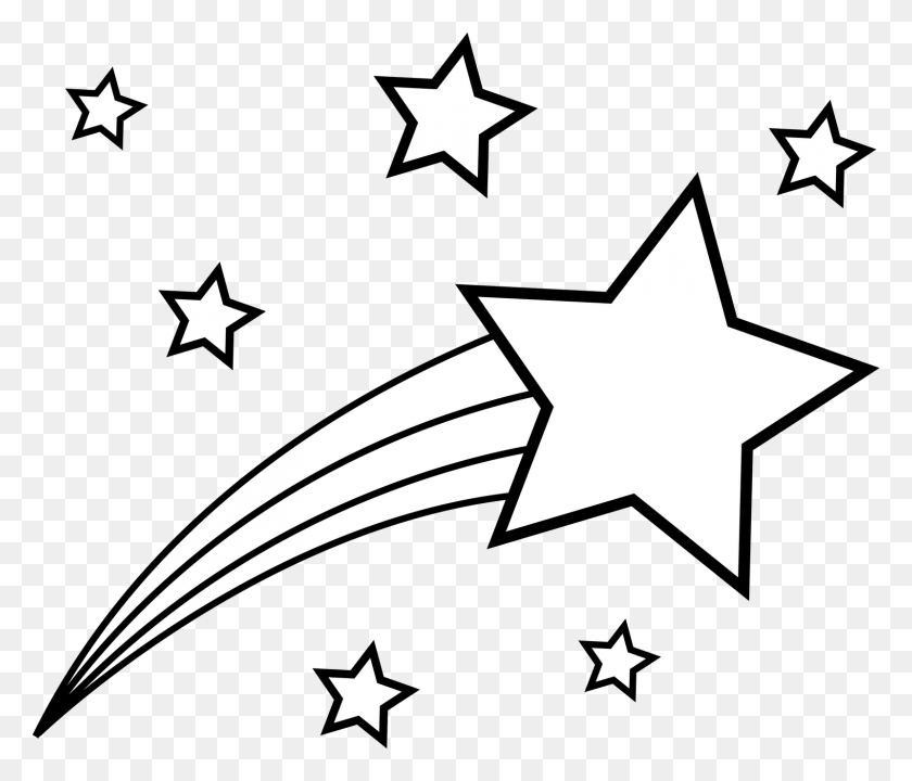 1600x1355 Shooting Star Clip Art Black And White - Shooting Star Clipart Black And White