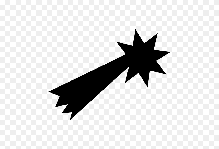 512x512 Shooting Star Silhouette - Star Silhouette PNG