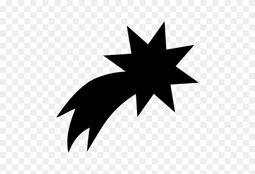 512x512 Shooting Star Silhouette - Star Silhouette PNG