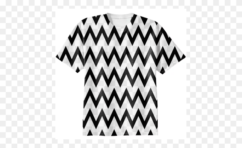 455x455 Camiseta De Algodón Con Patrón De Ondas Geométricas En Blanco Y Negro - Patrón Geométrico Png