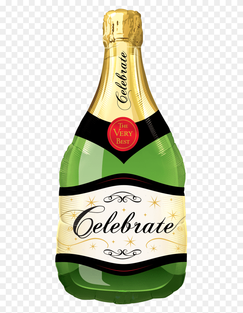 457x1023 Shop Jumbo Champagne Bottle Celebrate Balloon - Champagne Bottle PNG