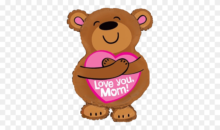 329x437 Tienda Love You Mom Bear Hug Globo - Clipart Bear Hug