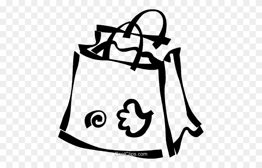 467x480 Shopping Bag Royalty Free Vector Clip Art Illustration - Shopping Bag Clipart Black And White