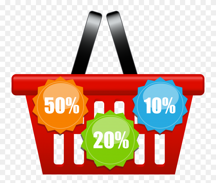 5000x4174 Shopping Basket With Discount Icons Png Clip Art Gallery - Shopping Cart Clipart