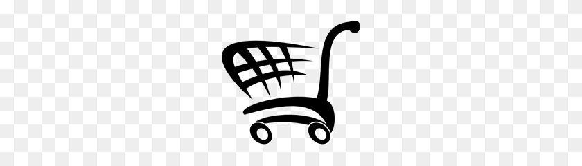 200x180 Shopping Cart Png, Clip Art For Web - Shopping Clipart Black And White