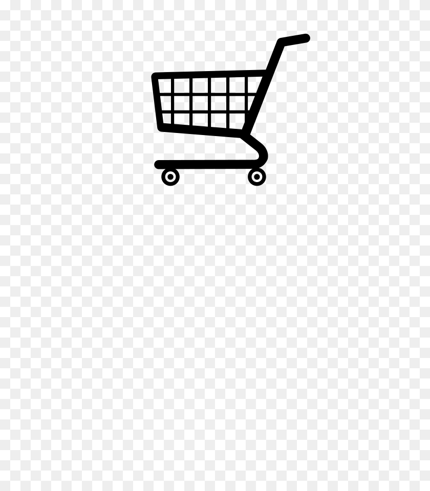 636x900 Shopping Cart Png Clip Arts For Web - Shopping Clipart Black And White