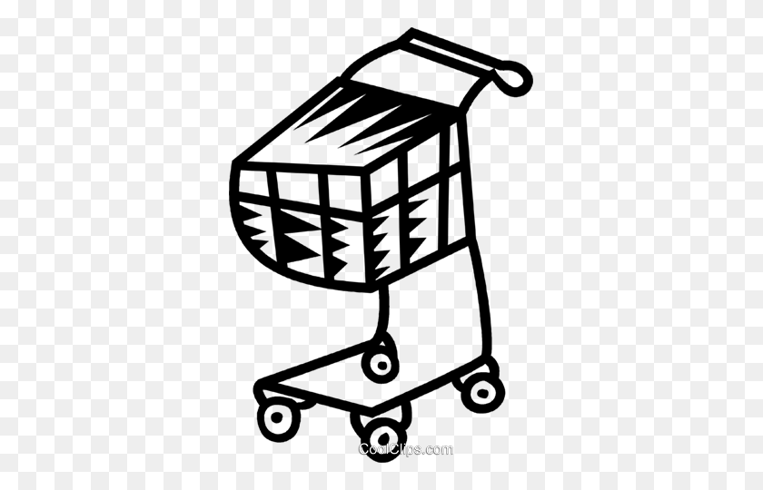 Grocery Cart Royalty Free Vector Clip Art Illustration - Shopping