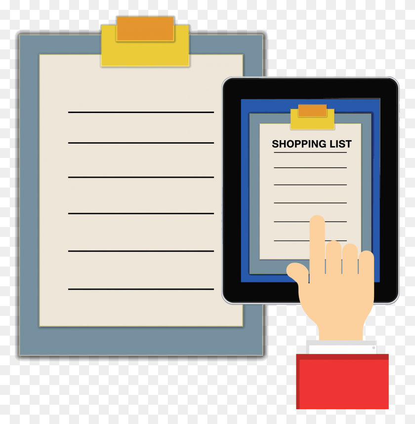 2336x2394 Shopping List Clipboard Tablet Icons Png - Clipboard PNG