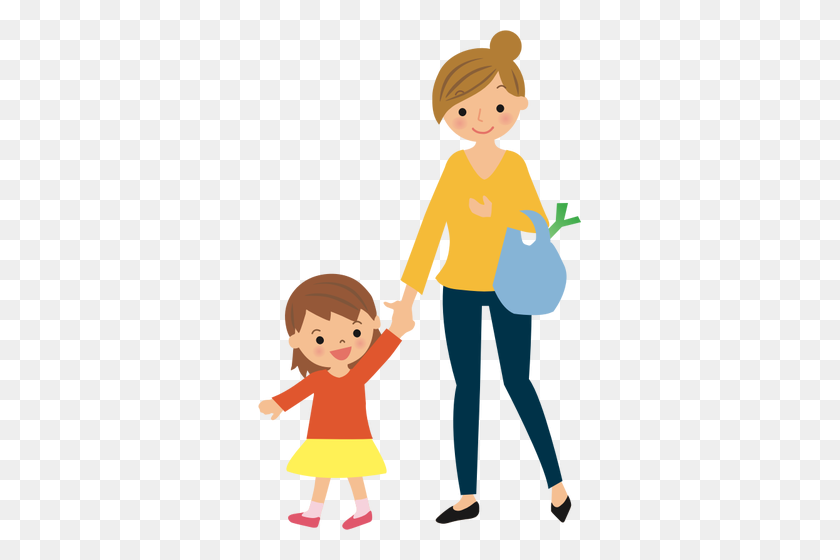 323x500 Shopping With Mother - Girl Shopping Clipart