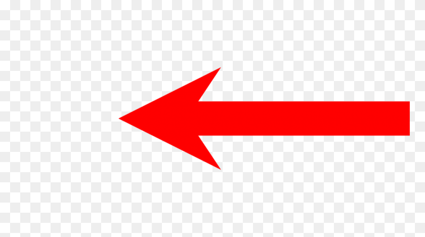 1024x536 Flecha Corta Izquierda - Flecha Roja Png Transparente
