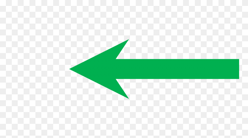 2400x1256 Flecha Izquierda Corta - Flecha Verde Png