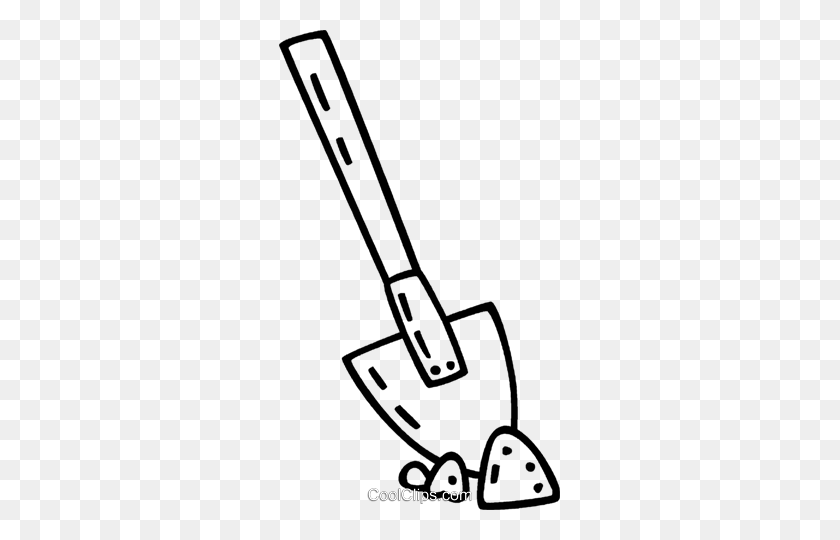 281x480 Shovel Royalty Free Vector Clip Art Illustration - Shovel Clipart Black And White