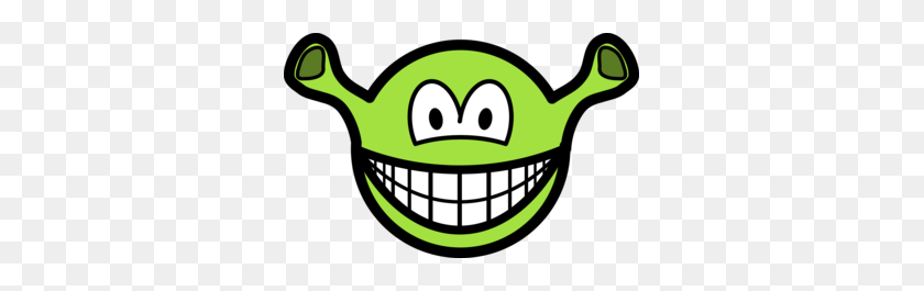 323x205 Shrek Sonrisa Emoticones - Cabeza De Shrek Png
