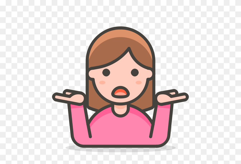512x512 Shrugging, Woman Icon - Shrug Emoji PNG